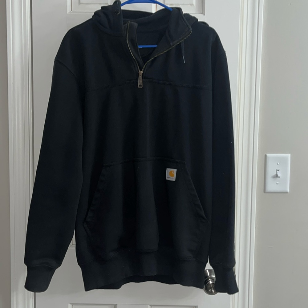 Carhartt Half Zip Hoodie | Black | Mens Size Medium